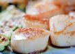 Scallops staged for a Hibachi Royal scallops and steak premium signature plate